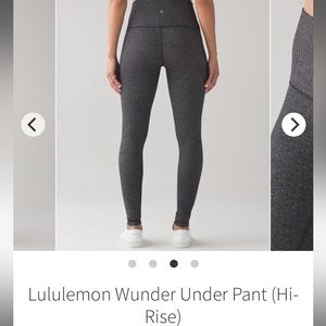 Lululemon Wunder Under Hi Rise Leggings - 2 - Heather Gray